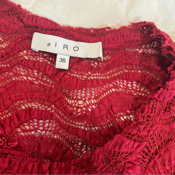 IRO Joos Lace Mini Bodycon Dress size 36 Small Red - Picture 3 of 11